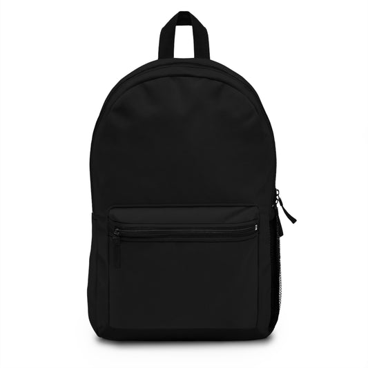 Classic black backpack everyday school and travel front view with clean minimal design - LeBonJournal
