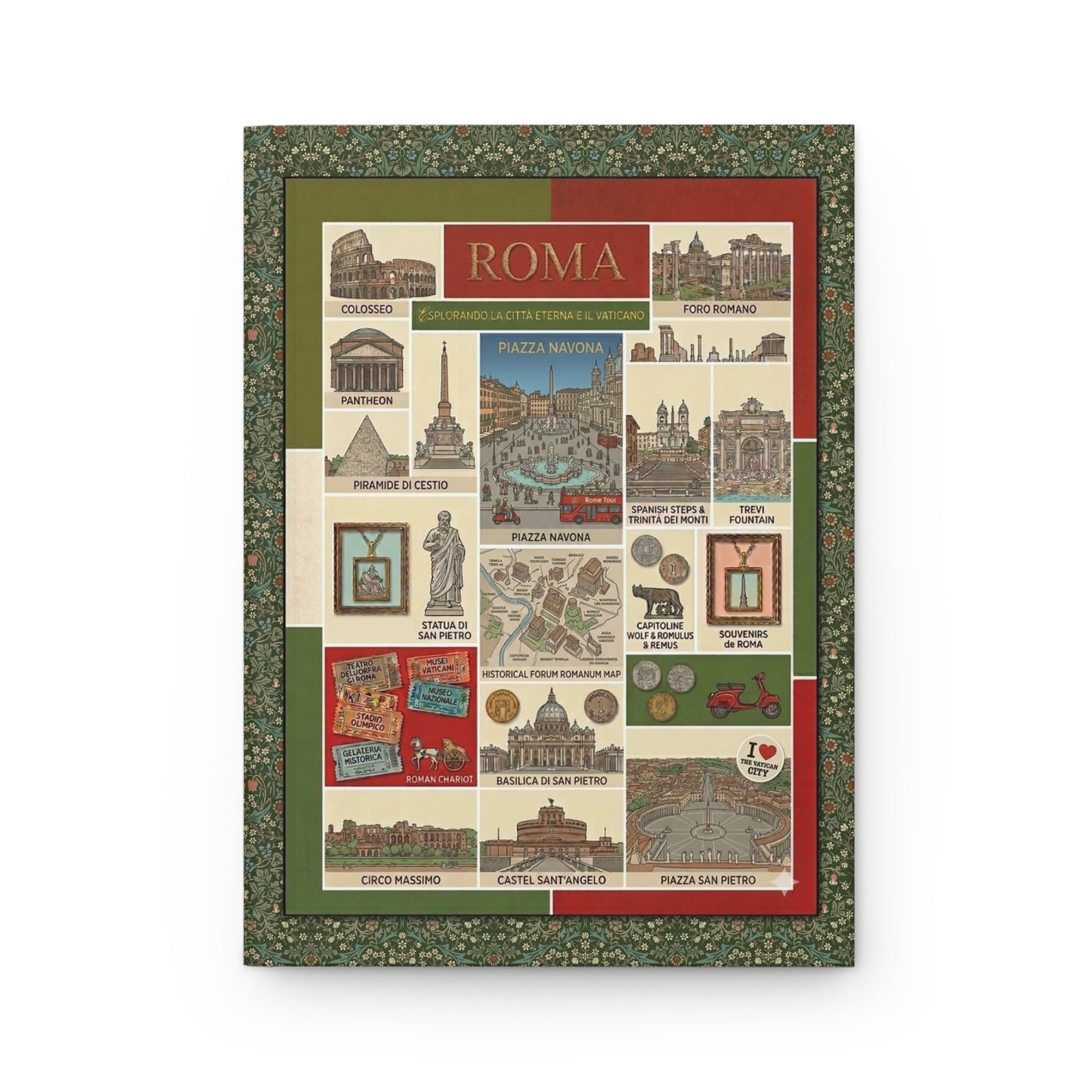 Colosseo Trevi Fountain Spanish Steps Pantheon Vatican front cover Rome Eternal City collage - LeBonJournal
