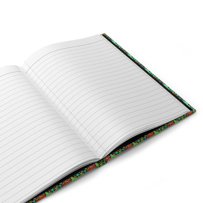 Coral journal interior showing 150 perforated lined pages with casewrap sewn binding - LeBonJournal
