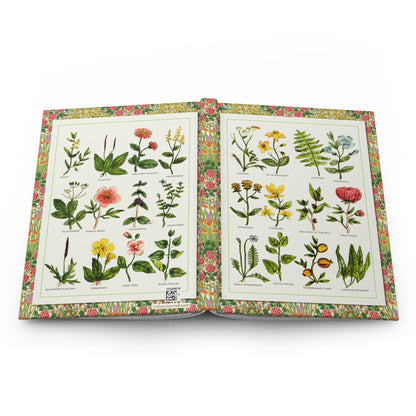 Nicholas Culpeper 1652 Complete Herbal hardcover journal spine and full-wrap hand-coloured medicinal plant plates - LeBonJournal