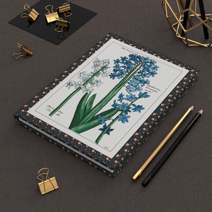 Johann Theodor de Bry 1611 Florilegium Novum hyacinth journal on leather writing desk celebrating Baroque botanical art - LeBonJournal