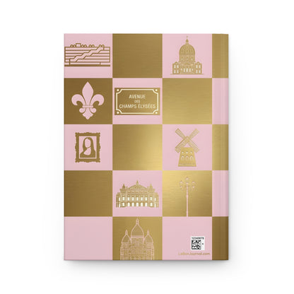 Dior pink gold checkerboard back cover with Pompidou Les Invalides Moulin Rouge Palais Garnier Sacré-Cœur - LeBonJournal