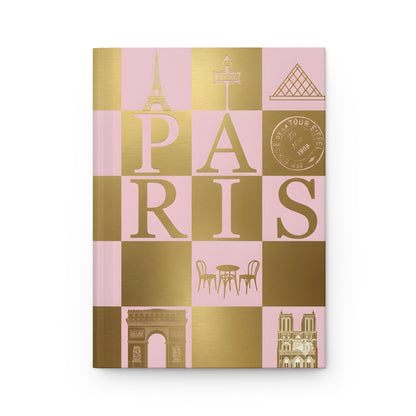 Dior pink gold checkerboard front cover with Eiffel Tower Louvre pyramid Arc de Triomphe Notre-Dame Métro café - LeBonJournal