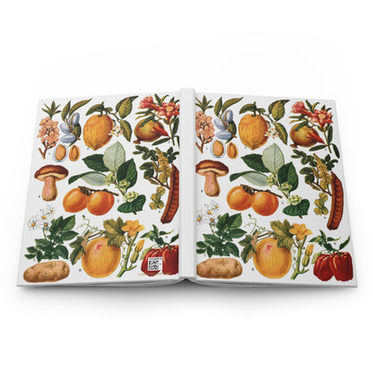 Edible fruits hardcover journal spine full-wrap El Tesoro de la Juventud botanical plate vintage - LeBonJournal
