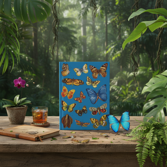 El Tesoro de la Juventud Blue Morpho journal in Amazon rainforest ferns orchids jungle canopy - LeBonJournal
