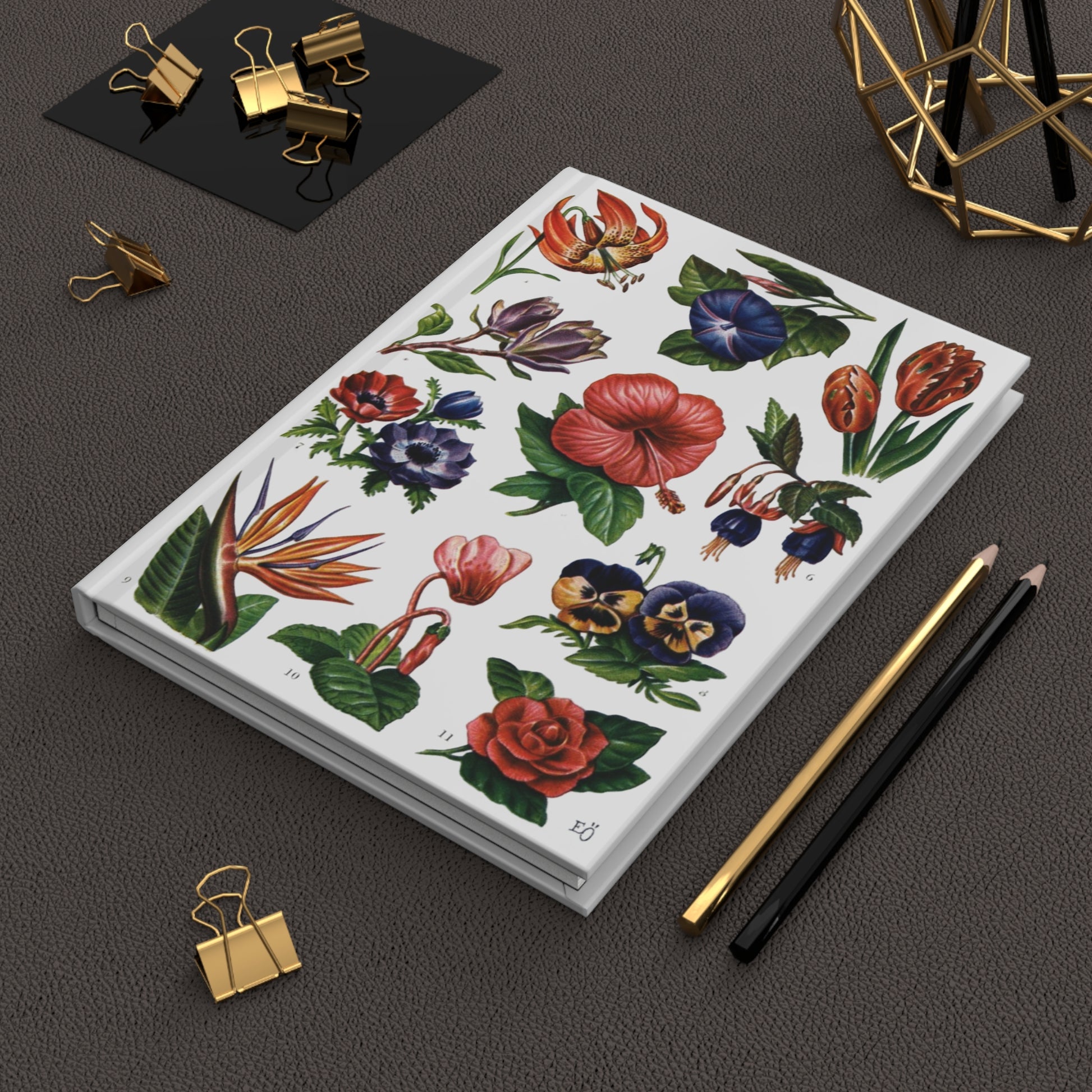 El Tesoro de la Juventud floral journal on workspace celebrating ornamental botany chromolithograph - LeBonJournal
