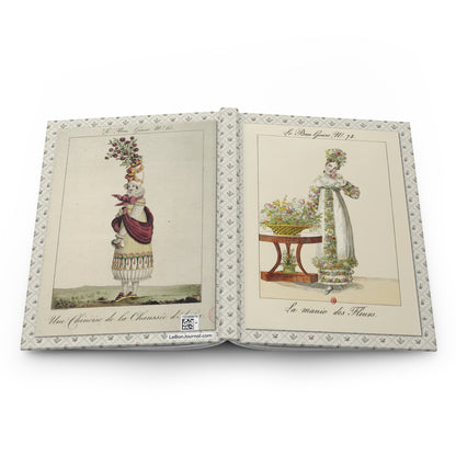 Fashion hardcover journal spine and full-wrap Le Bon Genre 1813 hand-colored engravings - LeBonJournal
