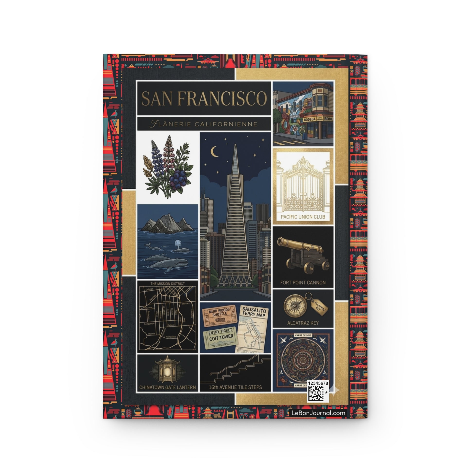 Flânerie Californienne Transamerica Pyramid back cover Alcatraz Mission District map - LeBonJournal
