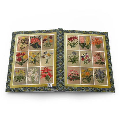 Floral hardcover journal spine and full-wrap Haarlem's Flora 1872 chromolithographs - LeBonJournal
