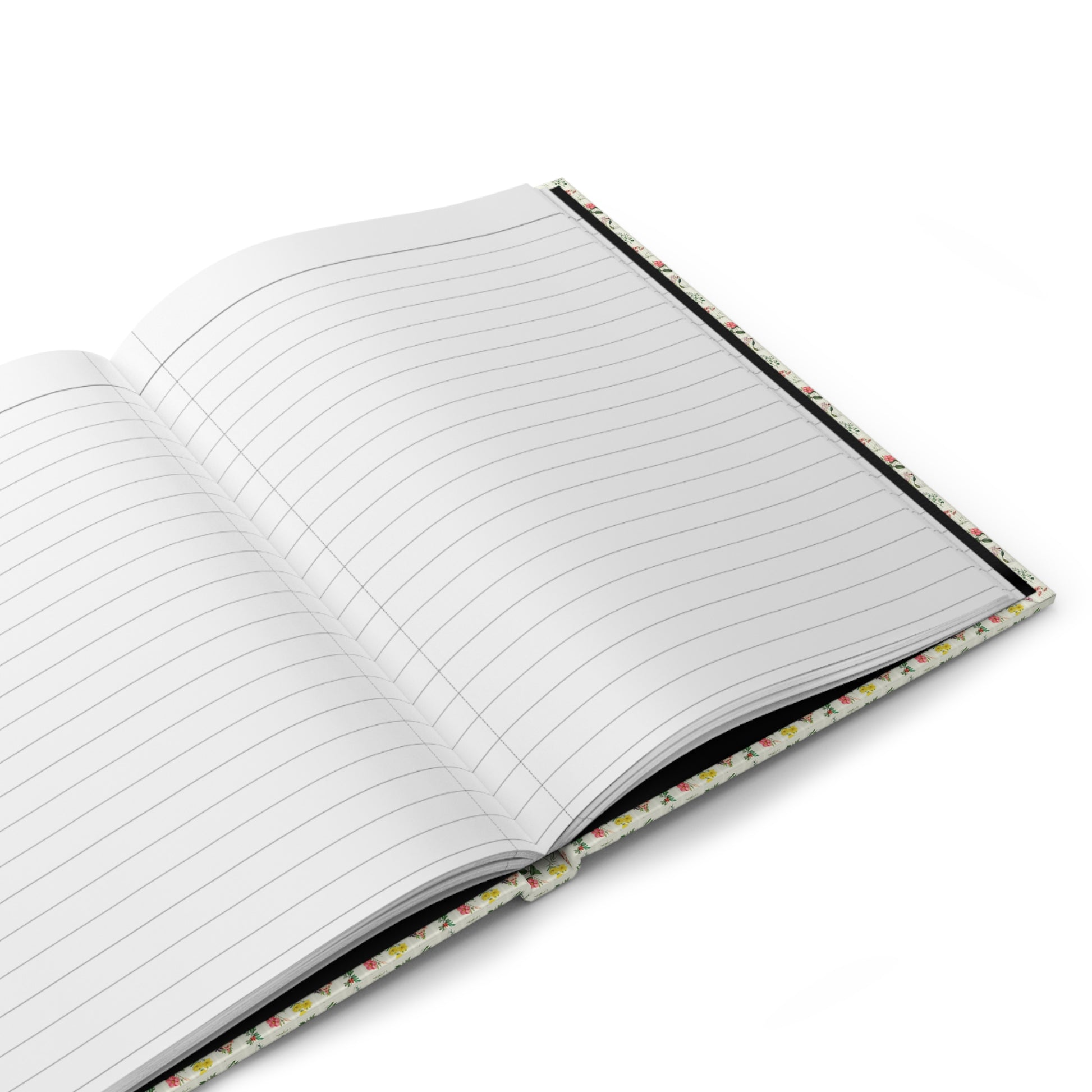 Floral journal interior showing 150 perforated lined pages with casewrap sewn binding - LeBonJournal
