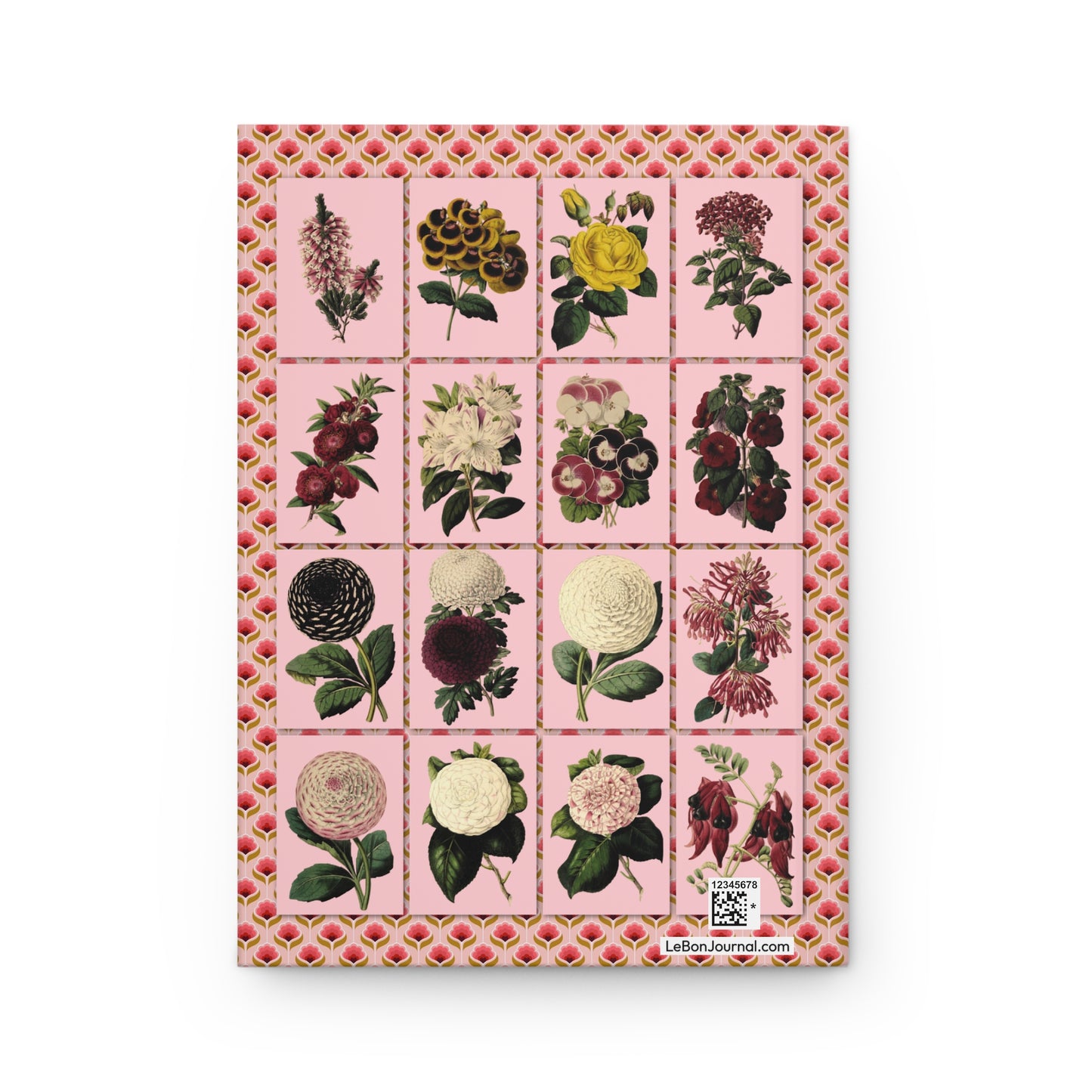 Floral varieties back cover azalea dahlia pelargonium camellia James Andrews 1857 lithographs - LeBonJournal
