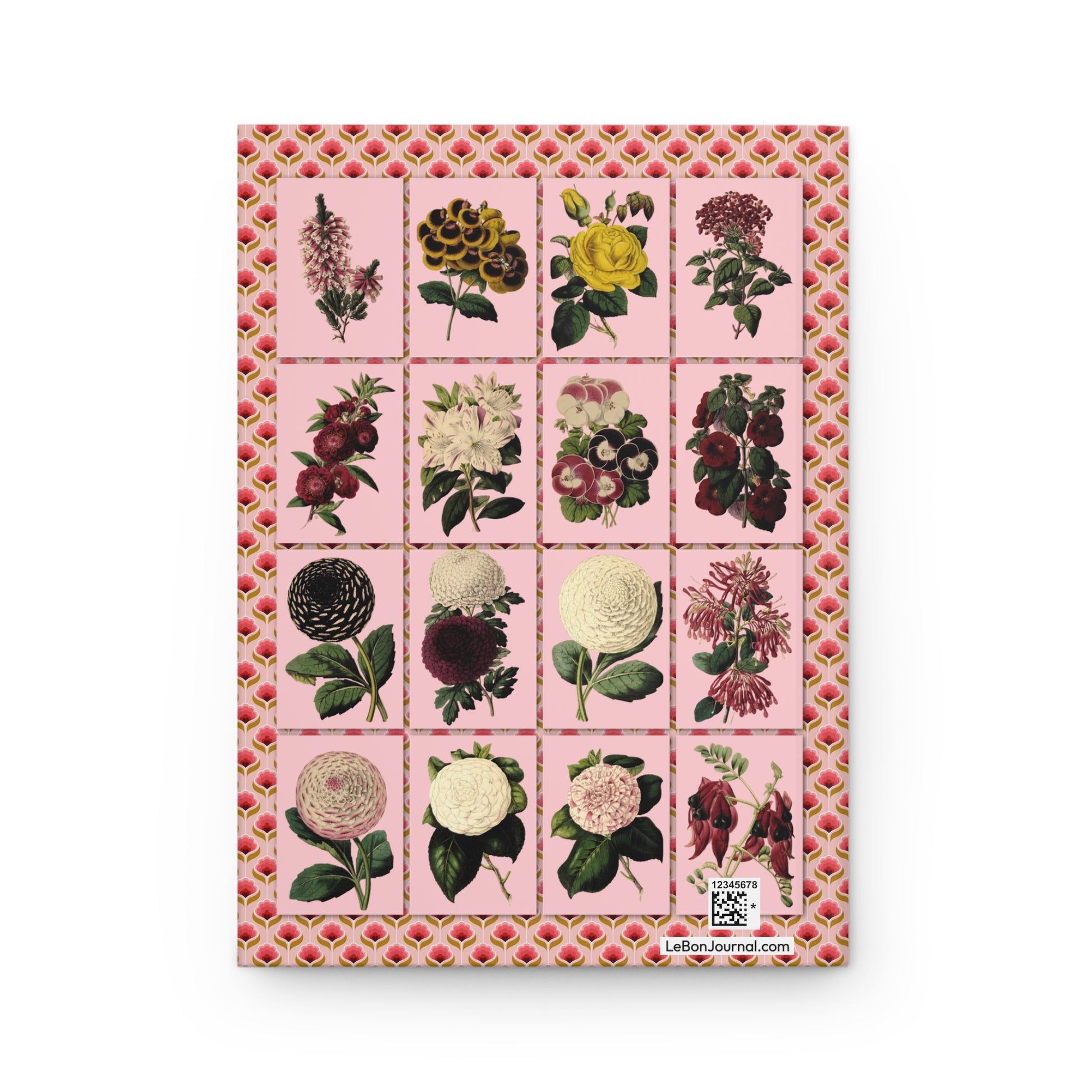 Floral varieties back cover azalea dahlia pelargonium camellia James Andrews 1857 lithographs - LeBonJournal
