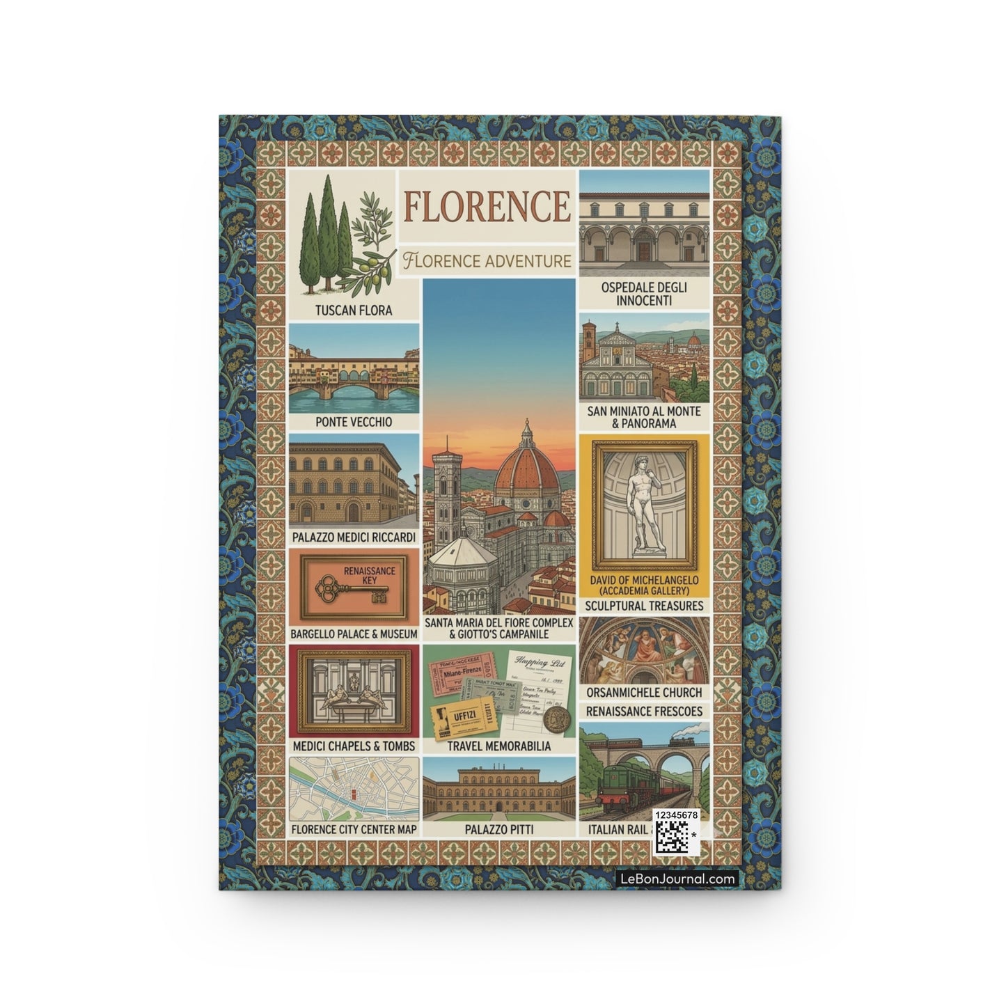 Florence Adventure back cover Duomo Ponte Vecchio Michelangelo David Medici palaces Tuscan - LeBonJournal
