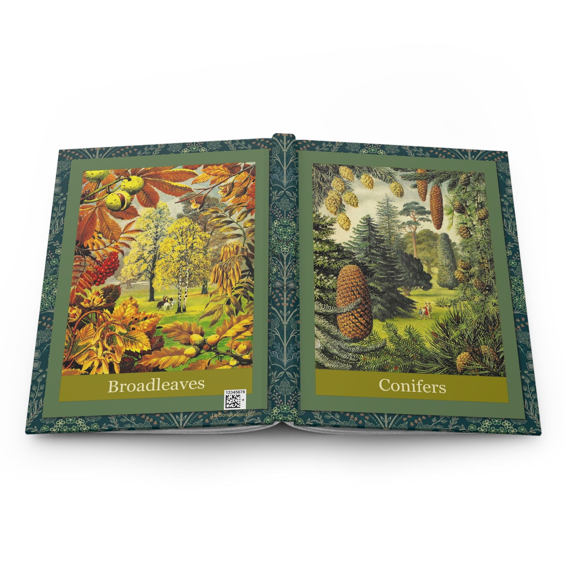 Forest hardcover journal spine full-wrap C.F. Tunnicliffe Forestry Commission Conifers Broadleaves - LeBonJournal
