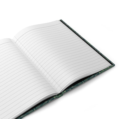 Forest journal interior showing 150 perforated lined pages with casewrap sewn binding - LeBonJournal
