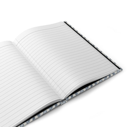 Open Forget Me Not journal displaying 150 ruled lined pages with perforations for easy tear-out, casewrap binding, and premium paper quality for memory keeping and romantic correspondence - LeBonJournal