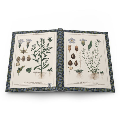 Forget me not hardcover journal spine and full-wrap Emil Korsmo 1934-1938 botanical weed plates educational chart - LeBonJournal
