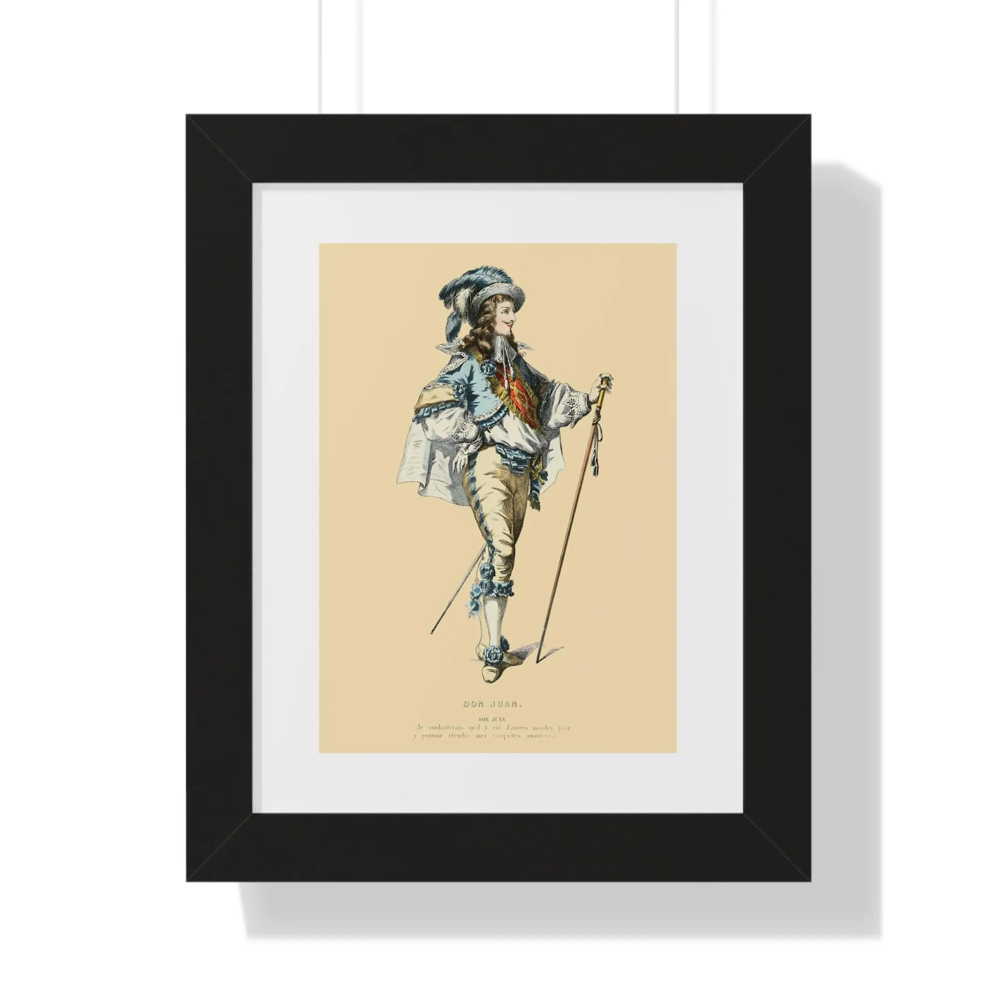 Framed print of Don Juan character from Molière's theatrical works illustrated by Maurice Sand - LeBonJournal