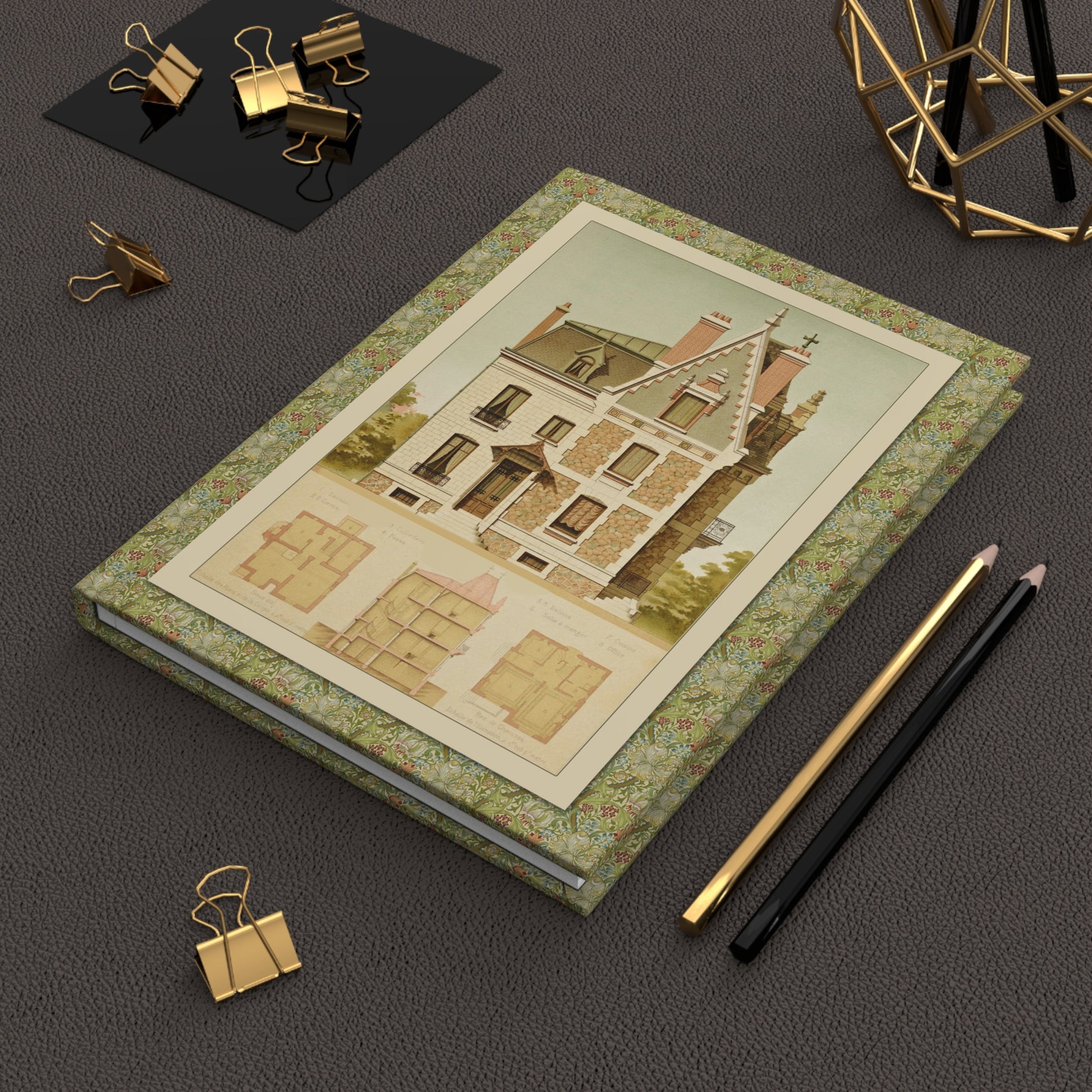 François Eugène Bardon 1885 French villa journal on workspace celebrating Victorian Chatou architecture and technical drawing - LeBonJournal