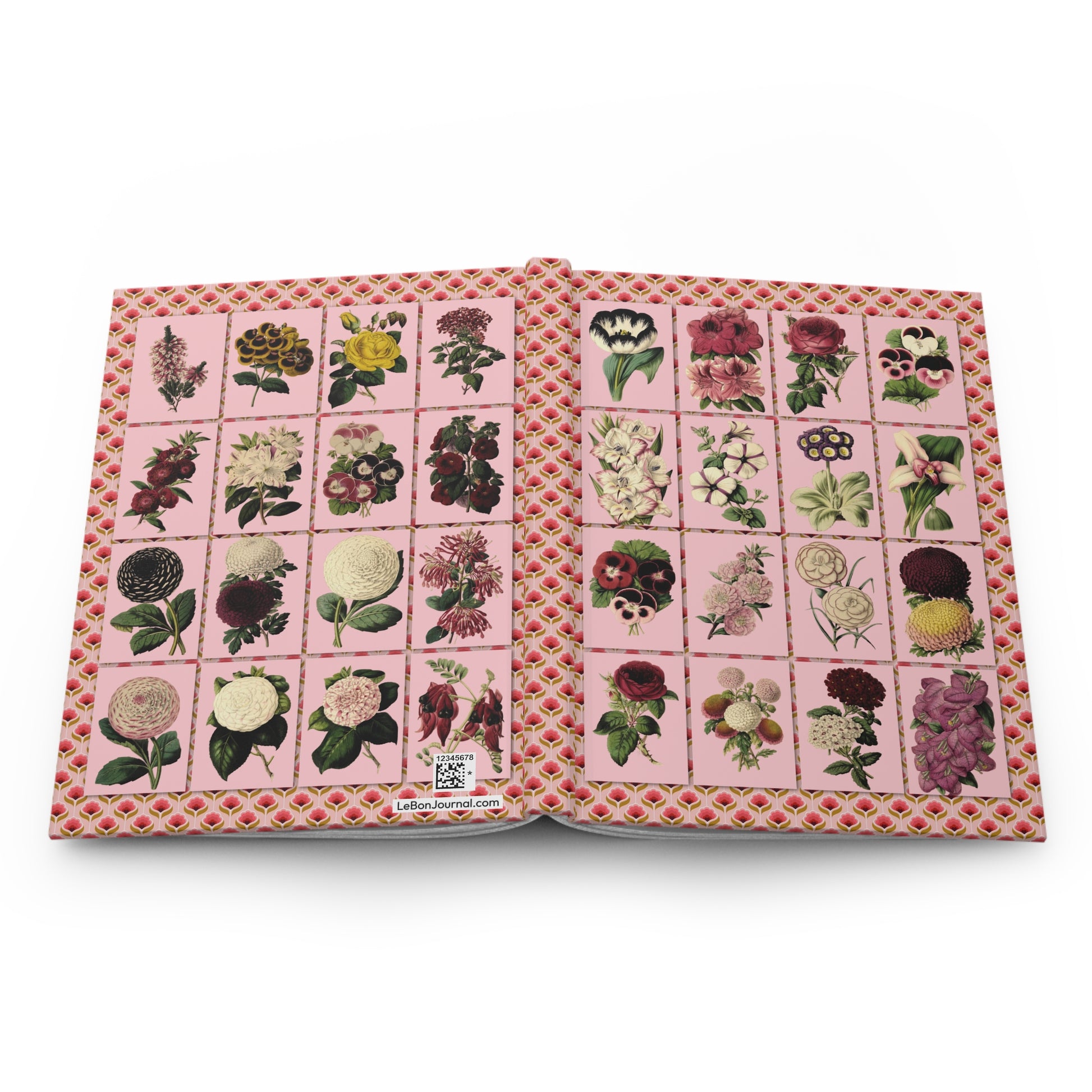 Garden hardcover journal spine and full-wrap Florist Garden Miscellany 1849 lithographs - LeBonJournal
