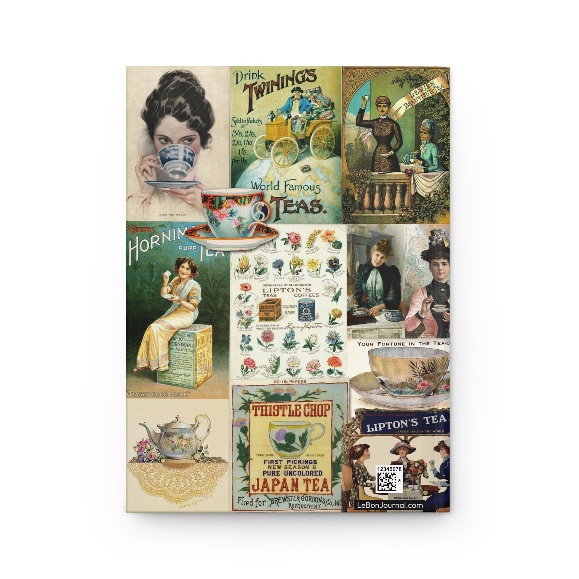 Golden Age tea mosaic back cover vintage tea tins porcelain teapots Oriental tradition - LeBonJournal
