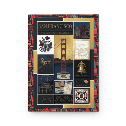 Golden Gate Painted Ladies cable cars front cover black gold vintage travel collage - LeBonJournal
