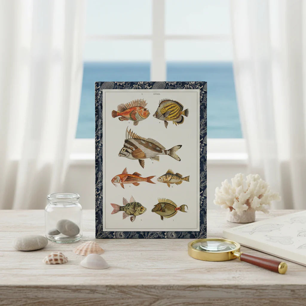 Gustav von Hayek 1887 fish journal with Wielki atlas chromolithograph plates in naturalist's study - LeBonJournal