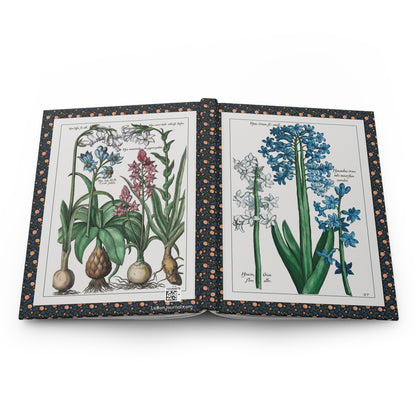 Hyacinth hardcover journal spine and full-wrap Johann Theodor de Bry 1611 Florilegium Novum botanical engraving - LeBonJournal