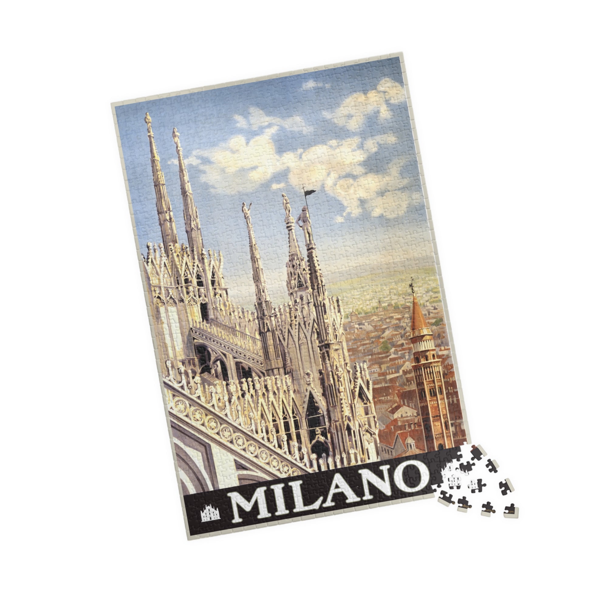 Alessandro Pomi 1920 Milano ENIT puzzle 1014 pieces in lifestyle setting with refined home decor ambiance - LeBonJournal