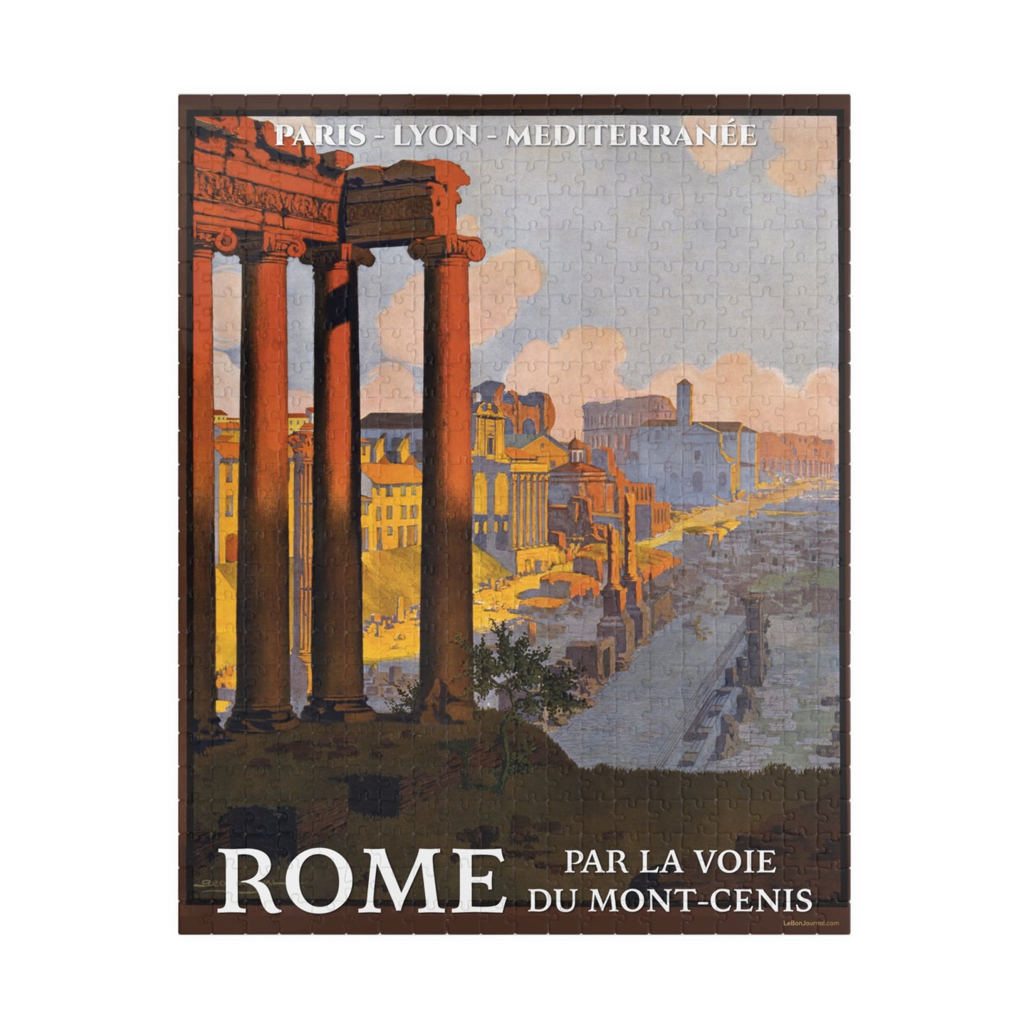 Géo Dorival 1913 Rome PLM vintage travel poster puzzle front view 520 pieces Roman Forum at dawn - LeBonJournal
