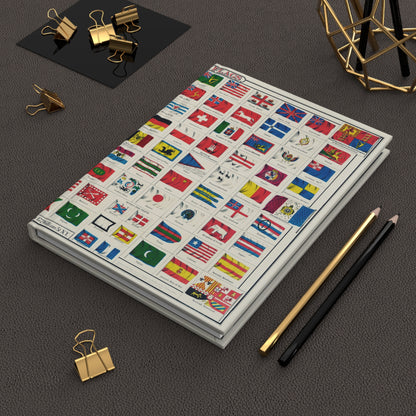 J. H. Colton 1863 National Flags journal on workspace celebrating 19th-century vexillology and cartographic ephemera - LeBonJournal
