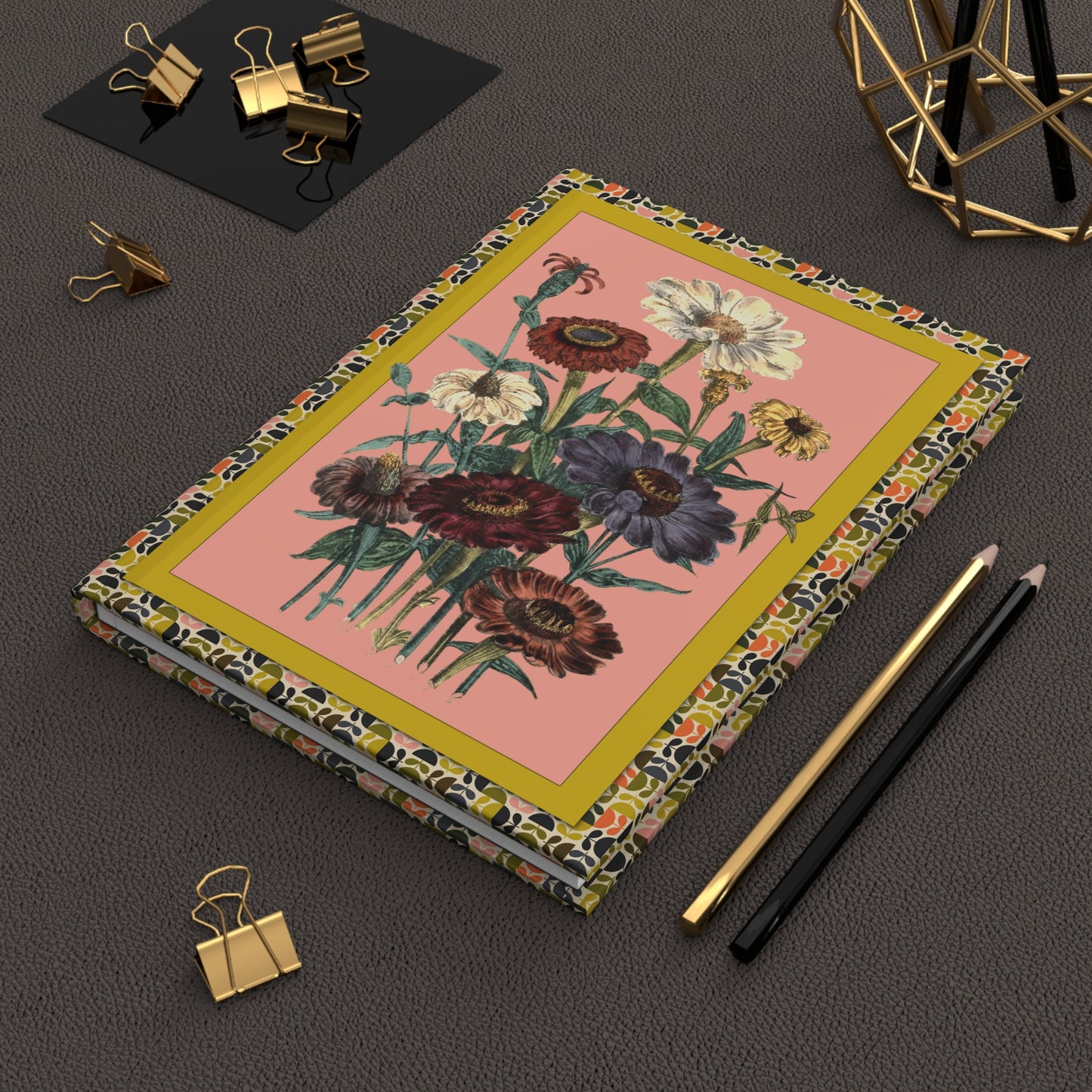 Jane Webb Loudon 1840 Daisies Zinnias journal on workspace celebrating Ladies Flower Garden Victorian botanical legacy - LeBonJournal
