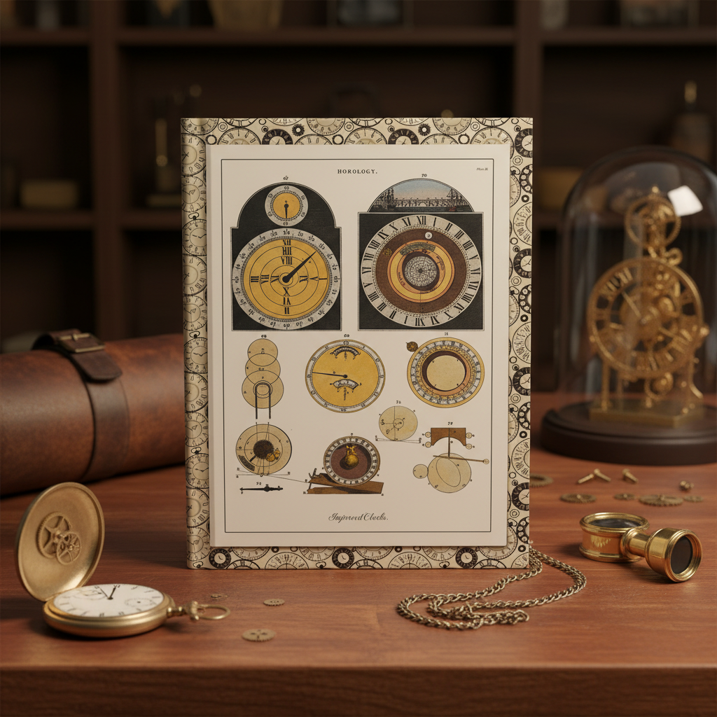 John Pass 1809 horology journal in Victorian watchmaker workshop with pocket watches brass loupe gear wheels and skeleton clock - LeBonJournal
