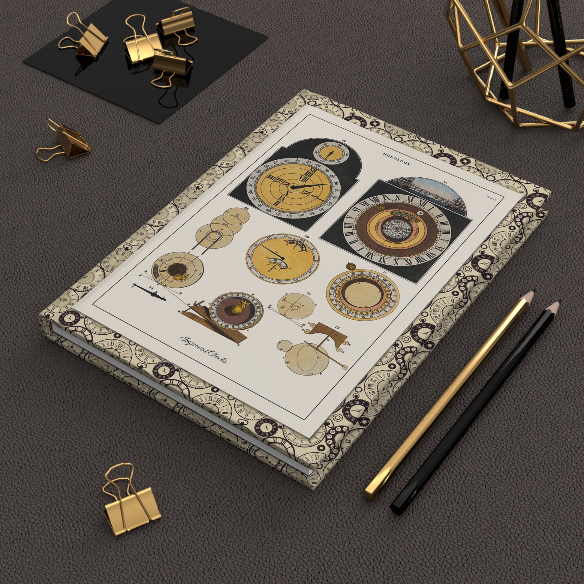 John Pass 1809 horology journal on workspace celebrating Encyclopaedia Londinensis Georgian clockmaking scientific illustration legacy - LeBonJournal