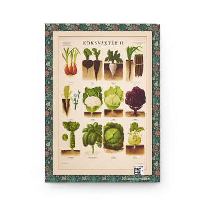 Köksväxter II back cover by Max Richter 1936 showing Brassicaceae family vegetables cauliflower cabbage Brussels sprouts kale and kohlrabi from Norstedt Stockholm - LeBonJournal