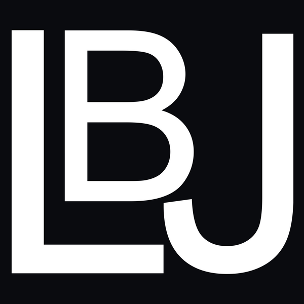 White 'LB' logo on a black background