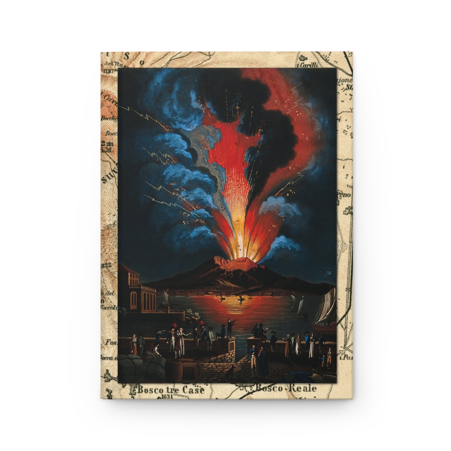 L'Éruption du Vésuve 1779 front cover aquatint by Alessandro d'Anna and Friedrich Weber with volcanic lightning - LeBonJournal