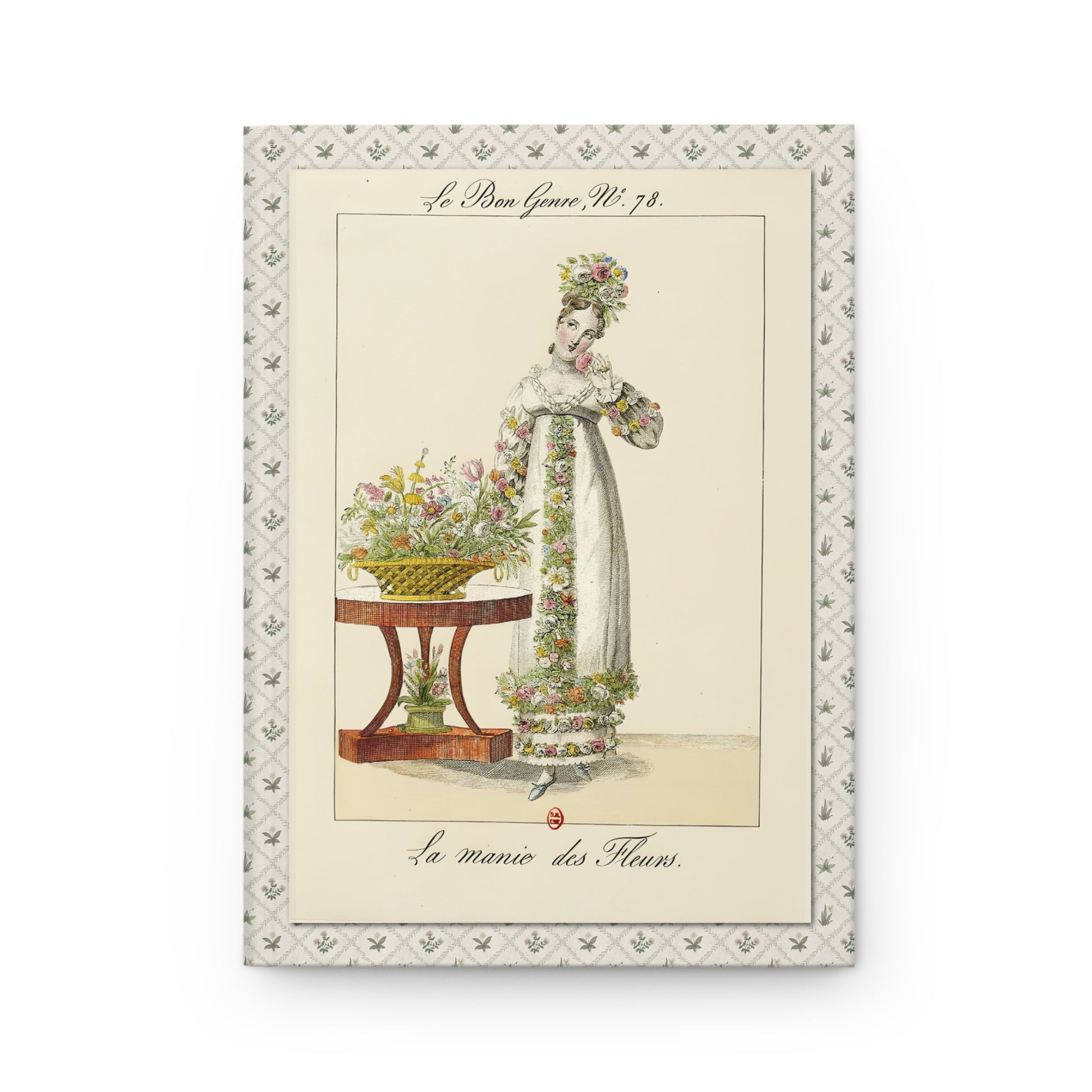 La manie des Fleurs Plate 78 front cover 1815 flower-mania Empire fashion satire - LeBonJournal

