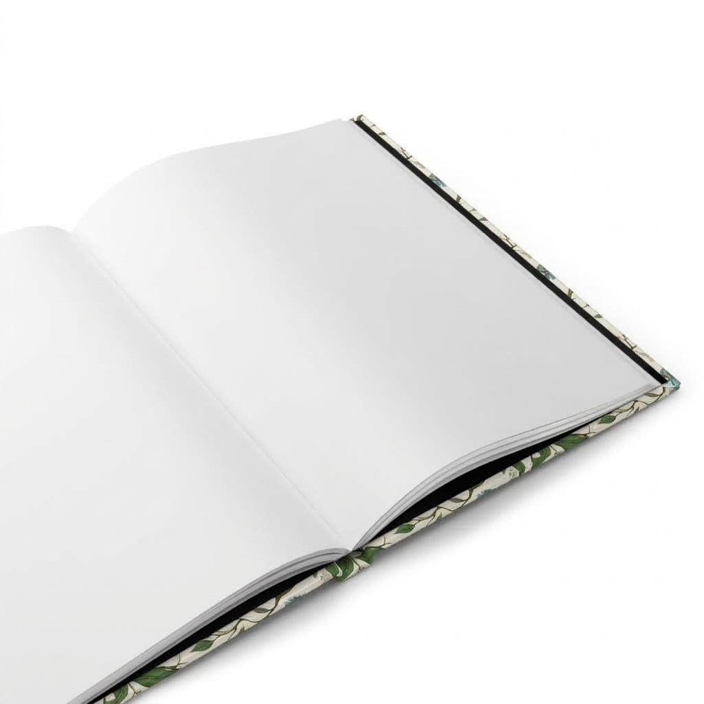 Lemon blank journal interior showing 150 blank perforated pages with casewrap sewn binding and 90gsm paper - LeBonJournal