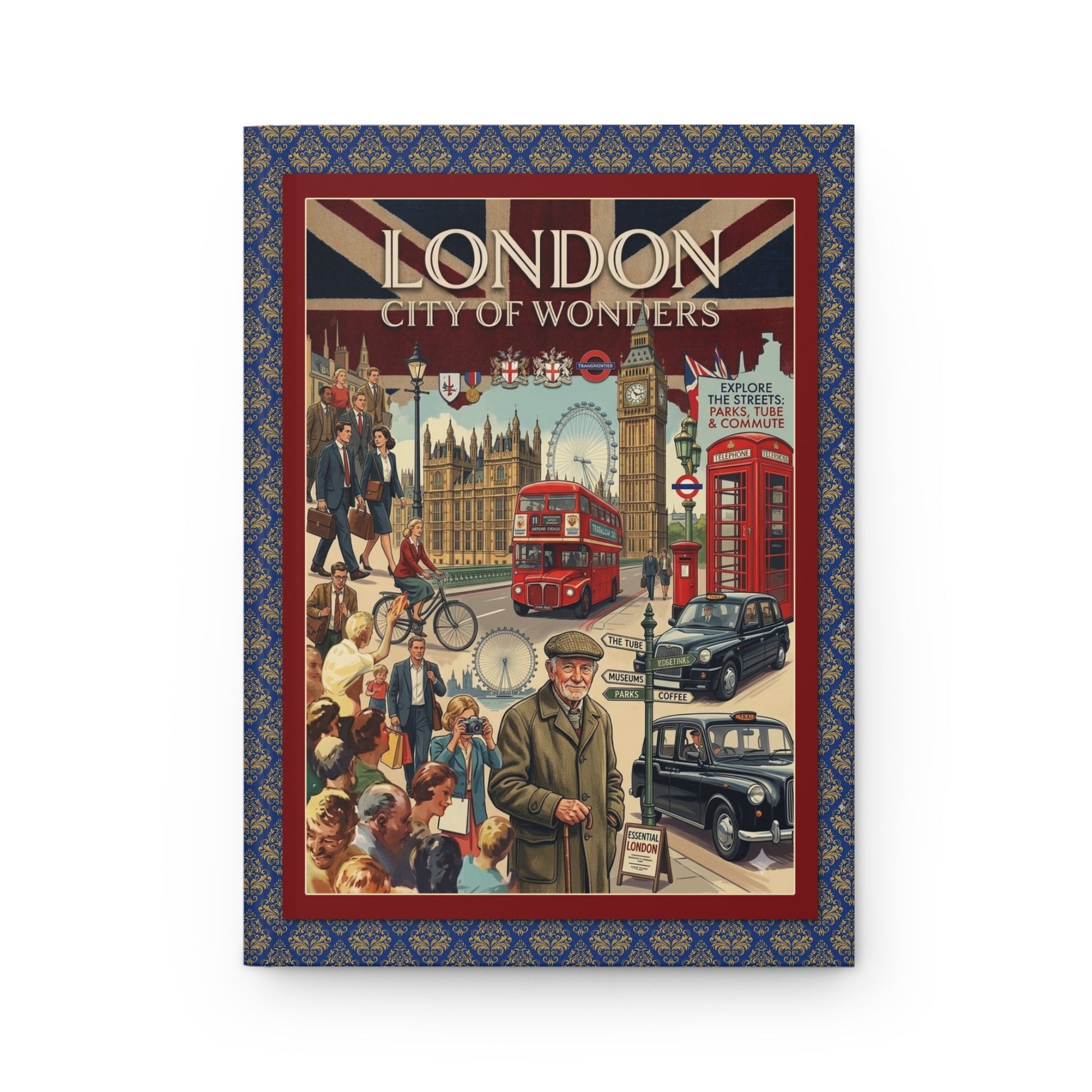 London City of Wonders front cover vintage 1950s poster style red bus black cab Big Ben telephone box Union Jack - LeBonJournal
