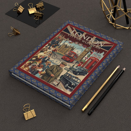 London City of Wonders vintage travel poster journal on workspace celebrating London icons British graphic design - LeBonJournal
