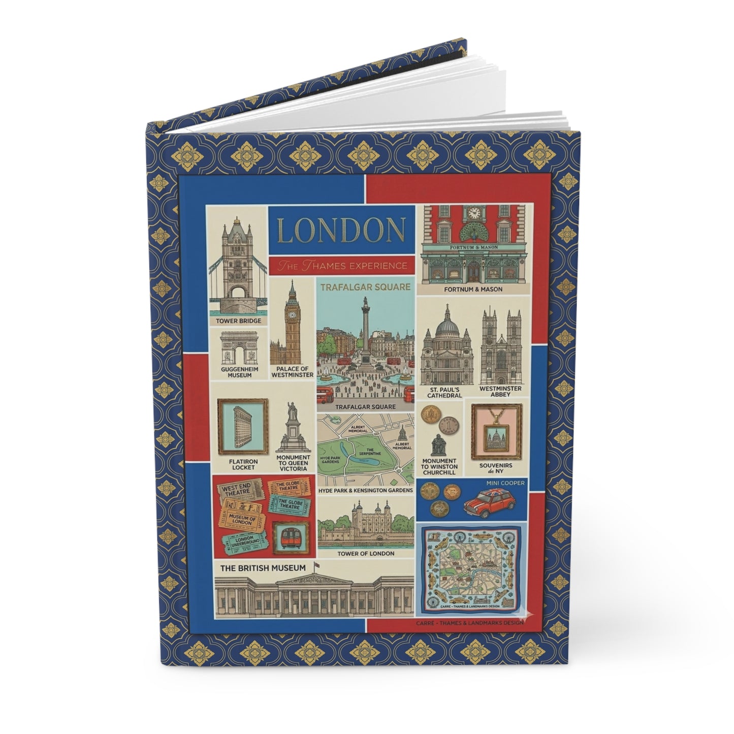 London journal Thames landmarks Tower Bridge Big Ben Buckingham Palace blue red beige British - LeBonJournal
