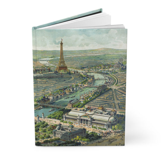 Lucien Baylac 1900 Exposition Universelle blank journal front cover with bird's-eye panoramic view of Paris Seine and Eiffel Tower - LeBonJournal