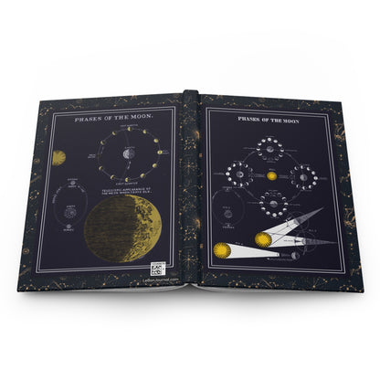 Lunar hardcover journal spine and full-wrap Smith's Illustrated Astronomy engravings - LeBonJournal
