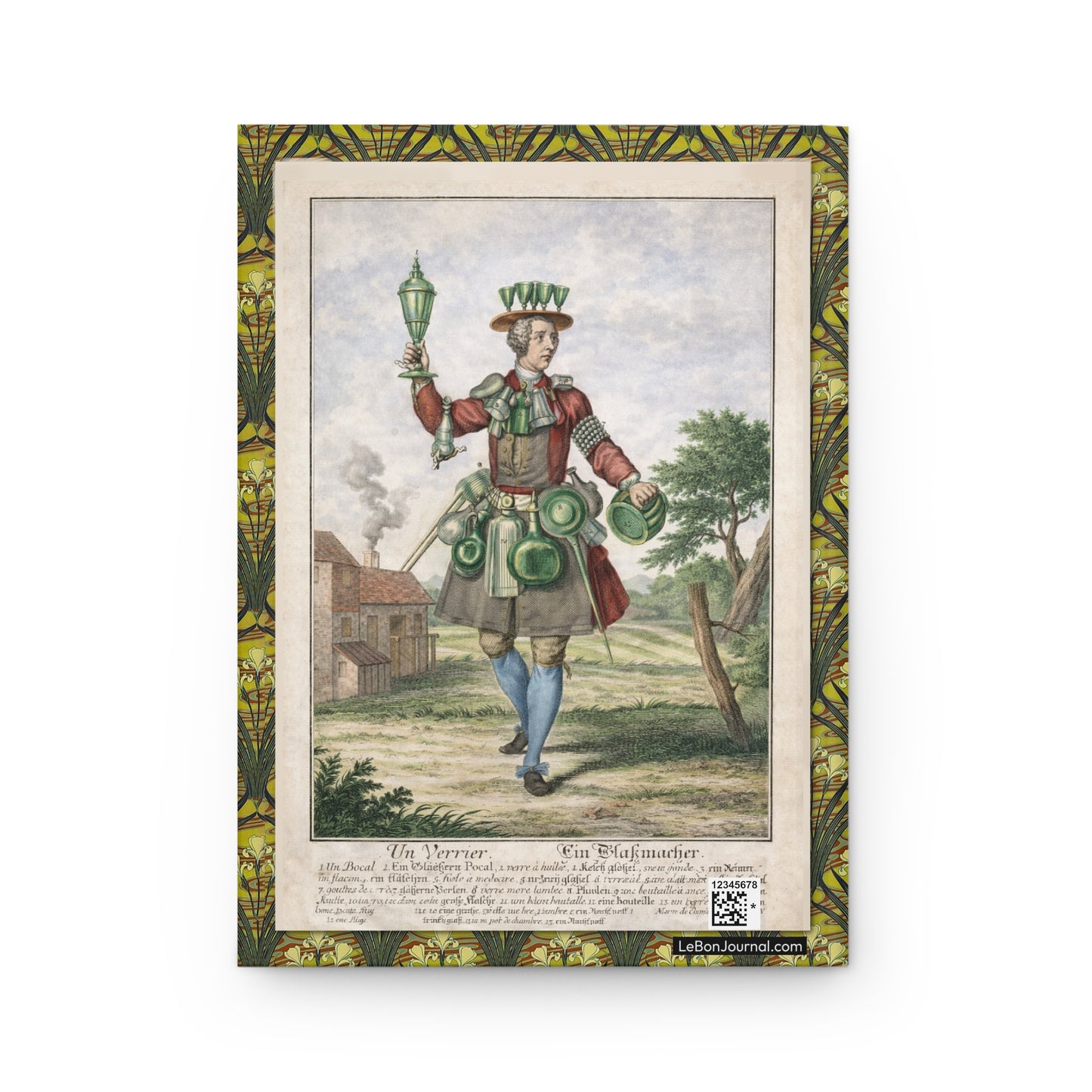 Martin Engelbrecht 1730 back cover Un Verrier male glassmaker pokal wine glasses bottles Baroque - LeBonJournal
