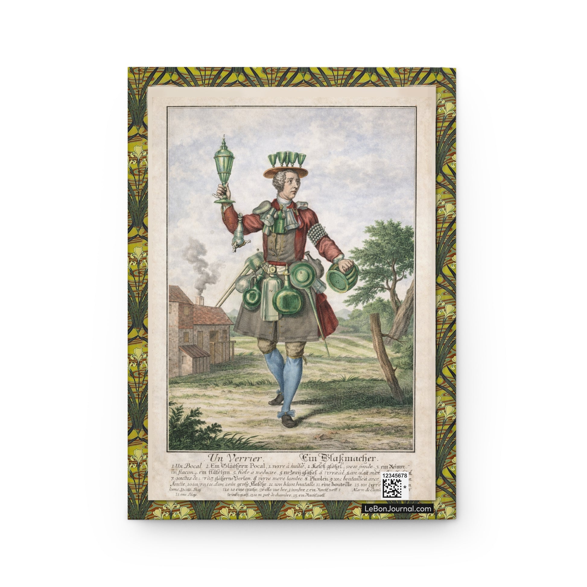 Martin Engelbrecht 1730 back cover Un Verrier male glassmaker pokal wine glasses bottles Baroque - LeBonJournal
