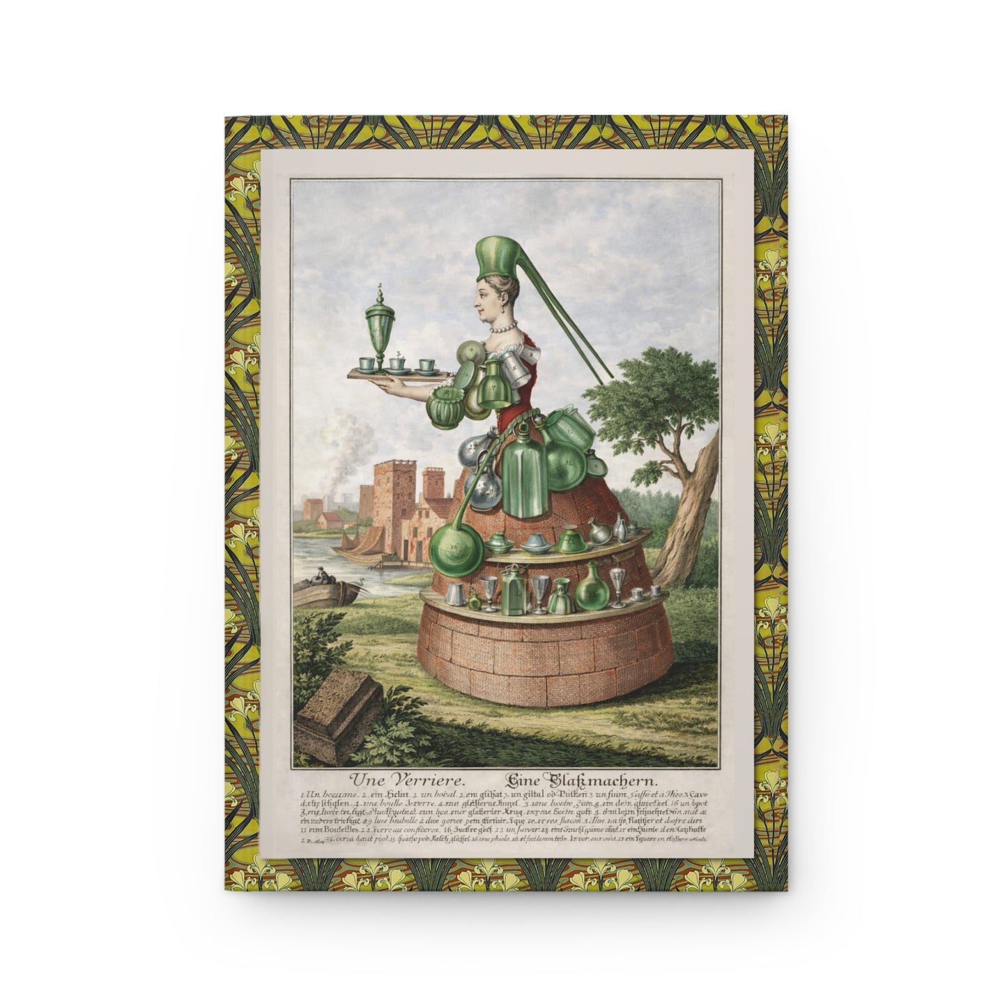 Martin Engelbrecht 1730 front cover Une Verriere female glassmaker glassware costume decanter goblets - LeBonJournal
