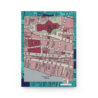 Max Gill 1940 back cover London pictorial map City St Paul's Thames wharves medieval streets Blitz capsule - LeBonJournal
