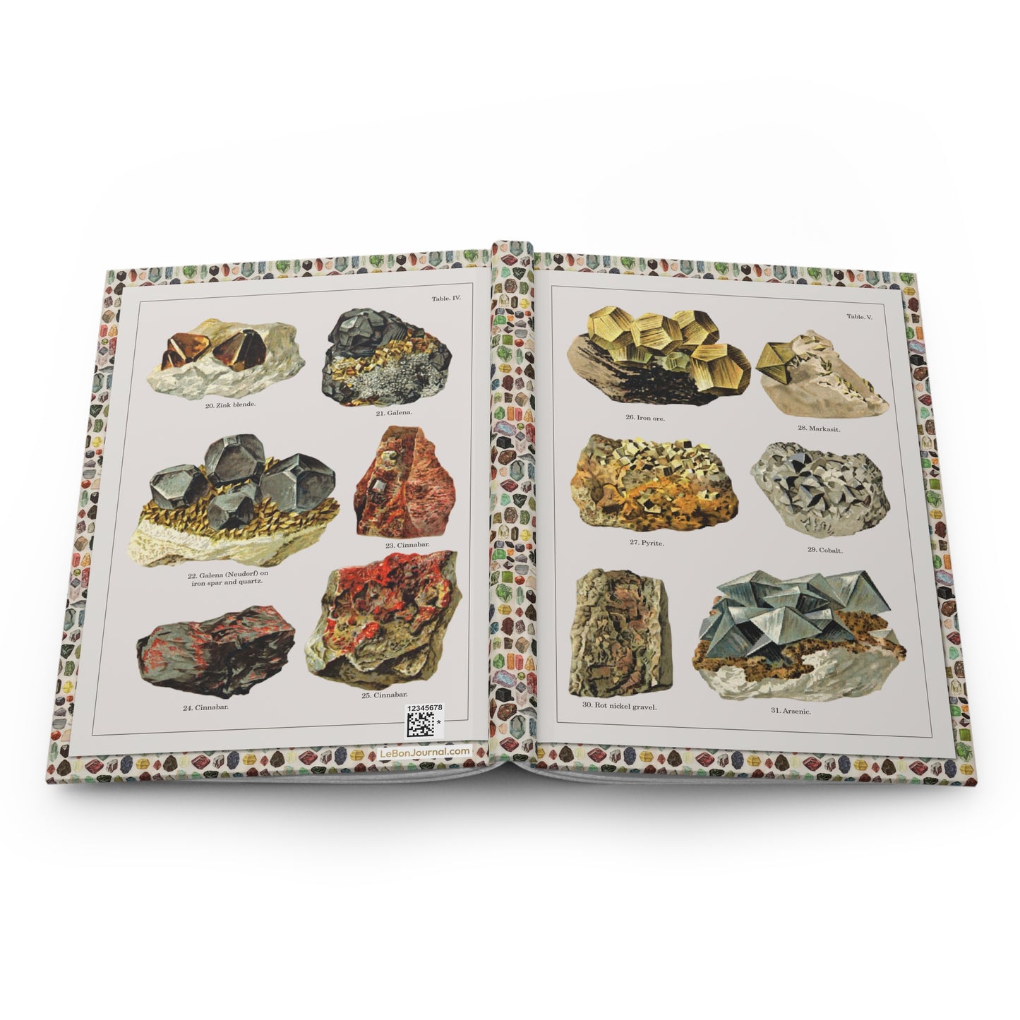 Schleyer 1935 Mineralogie Mineral Kingdom hardcover journal spine and full-wrap German mineralogy chromolithograph plates - LeBonJournal