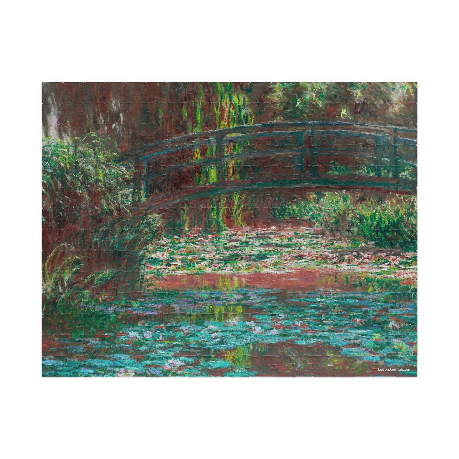 Monet 1900 Le Bassin aux nymphéas harmonie rose Musée d'Orsay puzzle front view 252 pieces warm rosy tones Giverny - LeBonJournal